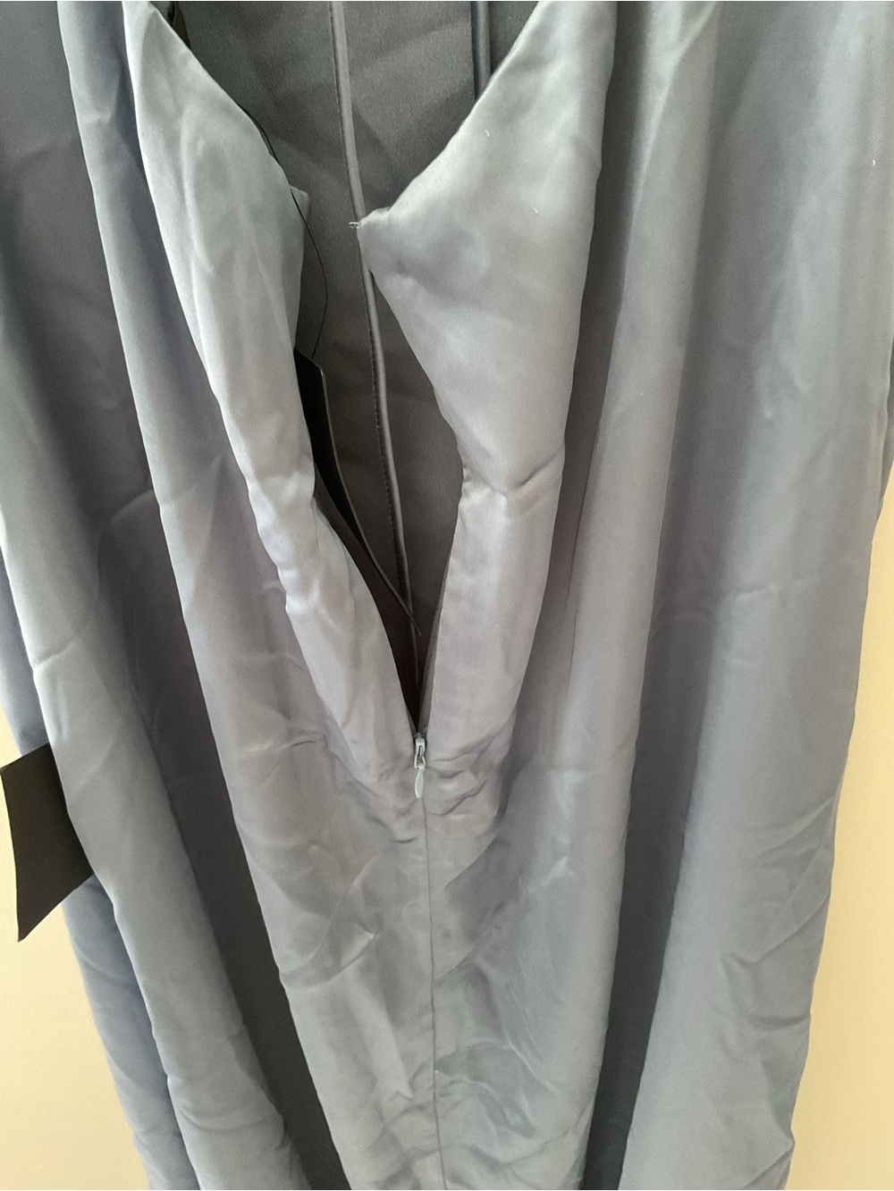 Lulus Stunning Example Slate Blue Satin Backless Maxi Dress Large NWT - Picture 10 of 14